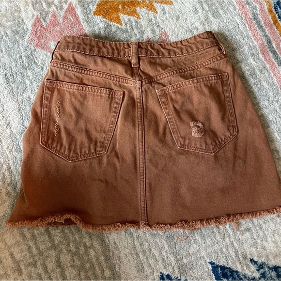 We The Free Brown Denim Mini Skirt - Picture 4 of 4